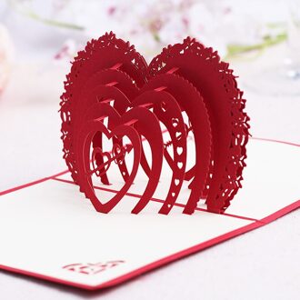 Liefde 3D Pop-Up Kaarten Valentijnsdag Postkaart Met Envelop Stickers Huwelijksuitnodiging Wenskaarten Anniversary Voor Haar
