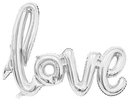 Liefde Brief Folie Ballon Anniversary Wedding Valentijnsdag Verjaardag Partij Decoratie Photo Booth Props @ # E02 zilver M