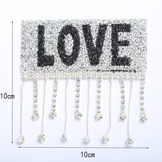 Liefde Brief Met Claw Chain Label Patch Smeltlijm Boor Kaart Kleding Bagage Accessoires