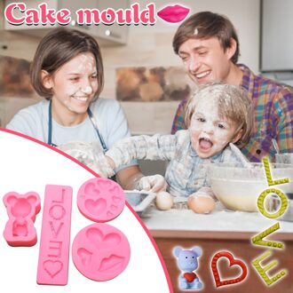 Liefde Cakevorm Siliconen Cakevorm 3D Heart Shape Mould Fondant Cake Chocolade Huis Keuken Bakken Modellering Decor Gereedschap