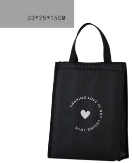 Liefde Draagbare Lunchbox Draagtas Outdoor Ijs Zak Waterdichte Isolatie Zak Eenvoudige Stijl Bento Box Multifunctionele Lunch Tas Love Vertical