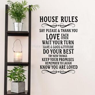 Liefde Elkaar Huisregels Familie Vinyl Muurstickers Home Decor Art Decals Twee Grootte zwart / 50x75cm
