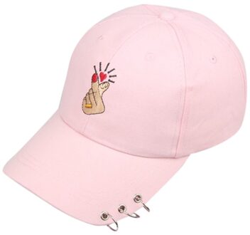 Liefde Gebaar Vinger Borduren Golf Baseball Cap Mannen Vrouwen Snapback Hoed Flipper Little Heart Zon Vrachtwagen Hoed # Gs Roze