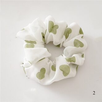 Liefde Hart Print Scrunchies Vrouwen Koreaanse Zoete Chiffon Elastische Haarbanden Meisjes Haar Banden Paardenstaart Houder Haar Accessoires 2