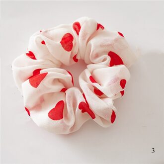 Liefde Hart Print Scrunchies Vrouwen Koreaanse Zoete Chiffon Elastische Haarbanden Meisjes Haar Banden Paardenstaart Houder Haar Accessoires 3