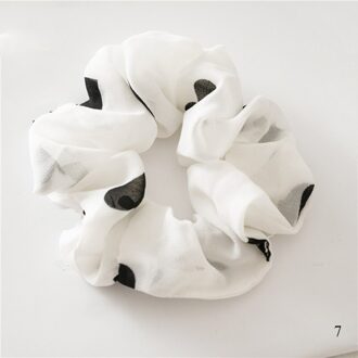 Liefde Hart Print Scrunchies Vrouwen Koreaanse Zoete Chiffon Elastische Haarbanden Meisjes Haar Banden Paardenstaart Houder Haar Accessoires 7