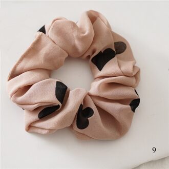 Liefde Hart Print Scrunchies Vrouwen Koreaanse Zoete Chiffon Elastische Haarbanden Meisjes Haar Banden Paardenstaart Houder Haar Accessoires 9