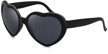 Liefde Hartvormige Effecten Bril Horloge De Lichten Veranderen Om Hartvorm Nachts Diffractie Bril Vrouwen Zonnebril Bril zwart