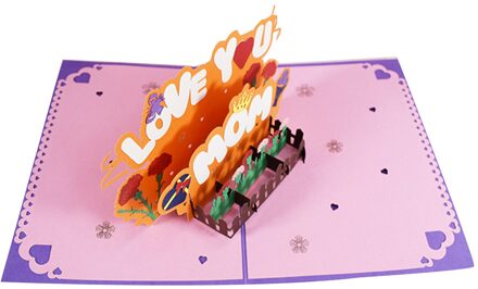Liefde Je Moeder Handgemaakte 3D Pop Up Dank Je Kaart Thanksgiving Kaarten Moederdag Groet Cards Met Envelop voor Moeder In Stoc