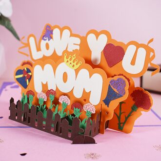 Liefde Je Moeder Handgemaakte 3D Pop Up Dank Je Kaart Thanksgiving Kaarten Moederdag Groet Cards Met Envelop voor Mom RT88