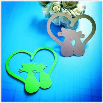 Liefde kat Metalen stansmessen voor Scrapbook album woondecoratie embossing stencils cut sterft