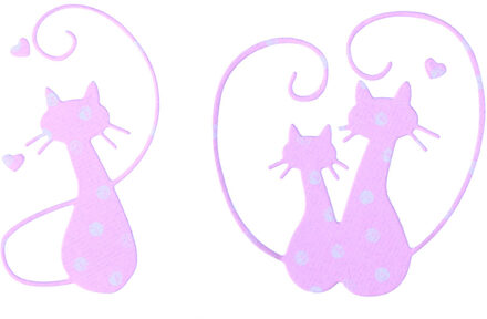 Liefde Katten Metalen Sterft Snijd Album Plakboek Craft 3D Stempel Diy Embossing Scrapbooking Kaart Papier Kaarten Template