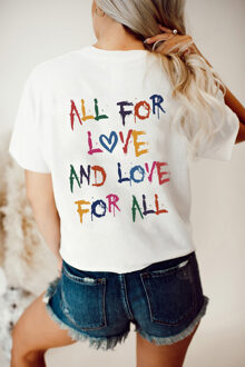 Liefde Voor Iedereen Print T-shirt - maat L Wit