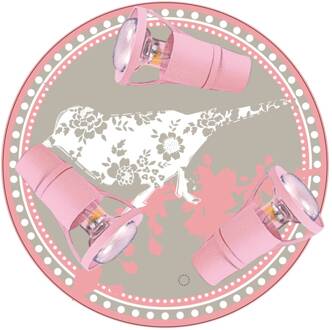 Liefdevol ontworpen plafondlamp Little Sparrow roze, wit, lichtbruin