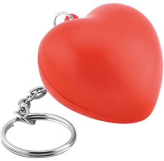 Liefdevolle hart pu sleutelhanger Rood - One size