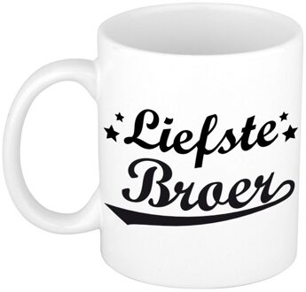 Liefste broer cadeau mok / beker voor 300 ml - feest mokken Wit