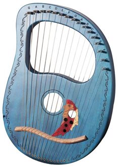 Lier Harp 16 String Harp Heptachord Massief Houten Loog Harp Met Tuning Wrench Voor Muziek Liefhebbers Beginners blauw