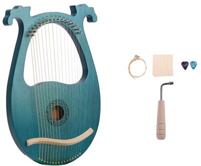 Lier Harp, 16 String Mahonie Body String Instrument Lichaam Instrument Met Stemsleutel En Reserve Snaren