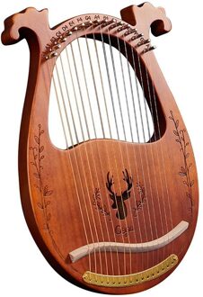 Lier Piano 19 Snaren Houten Mahonie Lier Harp Muzikale 16-String Tuning Met Reserve Snaren En Wrench Instrument X7I1