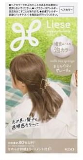Liese Creamy Bubble Hair Color For Black Hair Milk Tea Greige - 115ml
