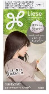 Liese Creamy Bubble Hair Color For Black Hair Smoky Ash Gray - 115ml