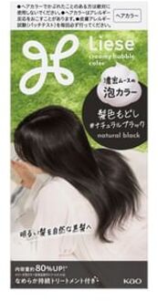 Liese Creamy Bubble Hair Color Restorer For Light Hair Natural Black - 115ml