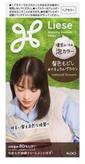 Liese Creamy Bubble Hair Color Restorer For Light Hair Natural Brown - 115ml