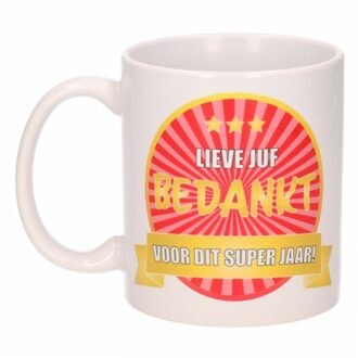 Lieve juf bedankt mok / beker 300 ml Multikleur