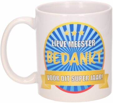 Lieve meester bedankt mok / beker 300 ml Multikleur