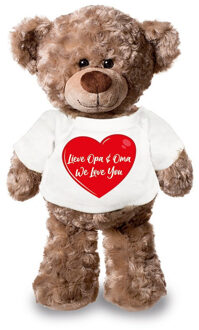 Lieve oma en opa we love you pluche teddybeer knuffel 24 cm - Knuffelberen Multikleur