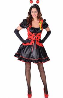 Lieveheersbeestje Kostuum Vrouw Rood - Zalm, Zwart