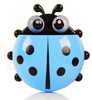 Lieveheersbeestje Tandenborstelhouder Tandpasta Doos Met Zuignap Opslag Rekken Badkamer Planken Sucker Containers Badkamer Accessoires blauw