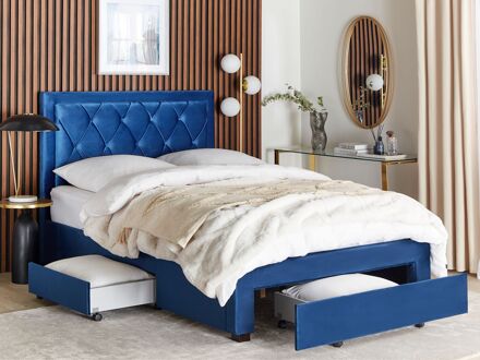 LIEVIN Bed met opberger Blauw 140x200