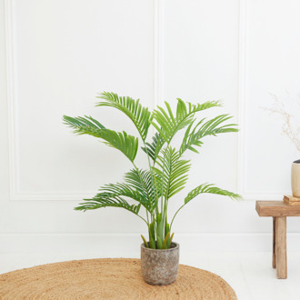 Lifa-Living Kunstplant Palm - Kunststof - 110 cm Groen, Zwart