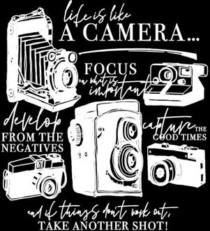Life Is Like A Camera Dames T-shirt - Zwart - 3XL
