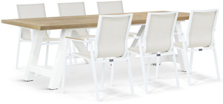 Lifestyle Fiora/Florence 260 cm dining tuinset 7-delig Wit