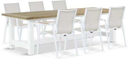 Lifestyle Fiora/Los Angeles 260 cm dining tuinset 7-delig Wit