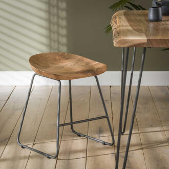 LifestyleFurn Eetkamerstoel / Kruk 'Nicole' Acaciahout Massief acacia naturel