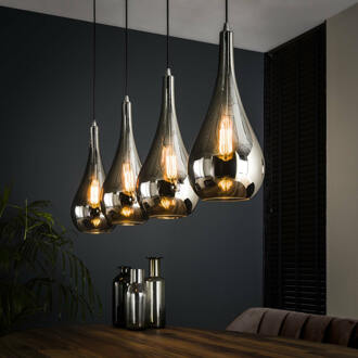 LifestyleFurn Hanglamp 'Cassandra' 4-lamps, kleur Chrome Chromed glas