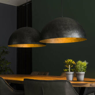 LifestyleFurn Hanglamp 'Dome' 2-lamps, Ø60cm, kleur Charcoal
