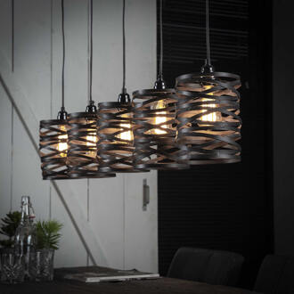 LifestyleFurn Hanglamp 'Kristina' 5-lamps Slate grey