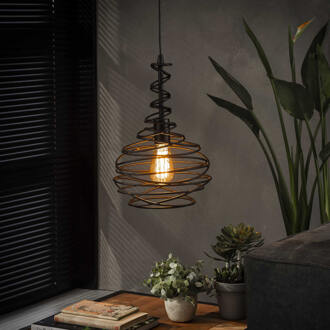 LifestyleFurn Hanglamp 'Quinten' 1-lamps, Ø25cm Zwart