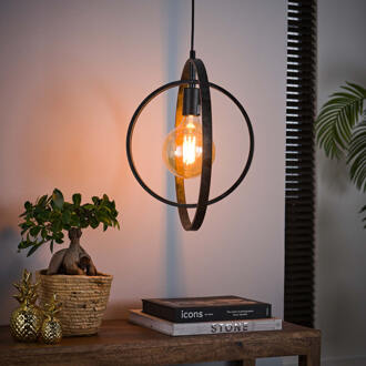 LifestyleFurn Hanglamp 'Tricia' 40 x 30cm, kleur Zwart Charcoal