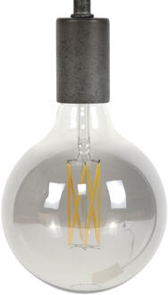 LifestyleFurn Kooldraadlamp 'Bol XL' Ø12cm E27 LED 6W, kleur Smoke Grey, dimbaar Smoke grey glas