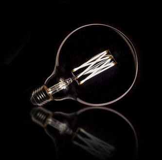 LifestyleFurn Kooldraadlamp 'Bol XL' Ø12cm E27 LED 6W, kleur Smoke Grey, dimbaar Smoke grey glas