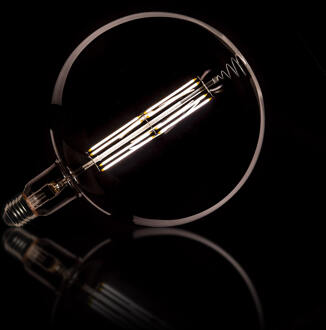 LifestyleFurn Kooldraadlamp 'Bol XXL' Ø20cm, LED E27 / 8W, Smoke grey, dimbaar Smoke grey glas