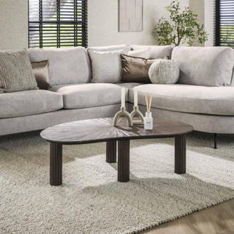 LifestyleFurn Organische Salontafel 'Sadaf' Teakhout, 110 x 68cm Teak rust brown