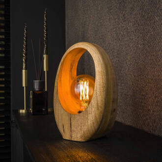 LifestyleFurn Tafellamp 'Laurene' Mangohout, 30cm hoog Massief mango naturel - 30 cm