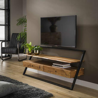 LifestyleFurn TV-meubel 'Tiny' Acacia, met 2 laden Massief acacia naturel