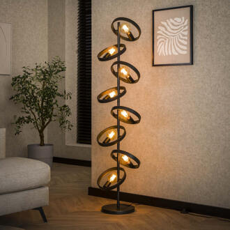 LifestyleFurn Vloerlamp 'Homer' 8-lamps, kleur Charchoal Charcoal